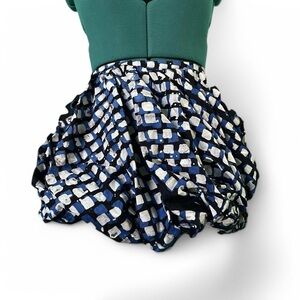 HANDMADE Twisted Cotton Bubble Skirt with Side Seam Zipper